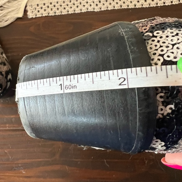 BETSEY JOHNSON Lucki Leopard Sequin Pointed-Toe Ankle Booties western Size 8 - Picture 9 of 9